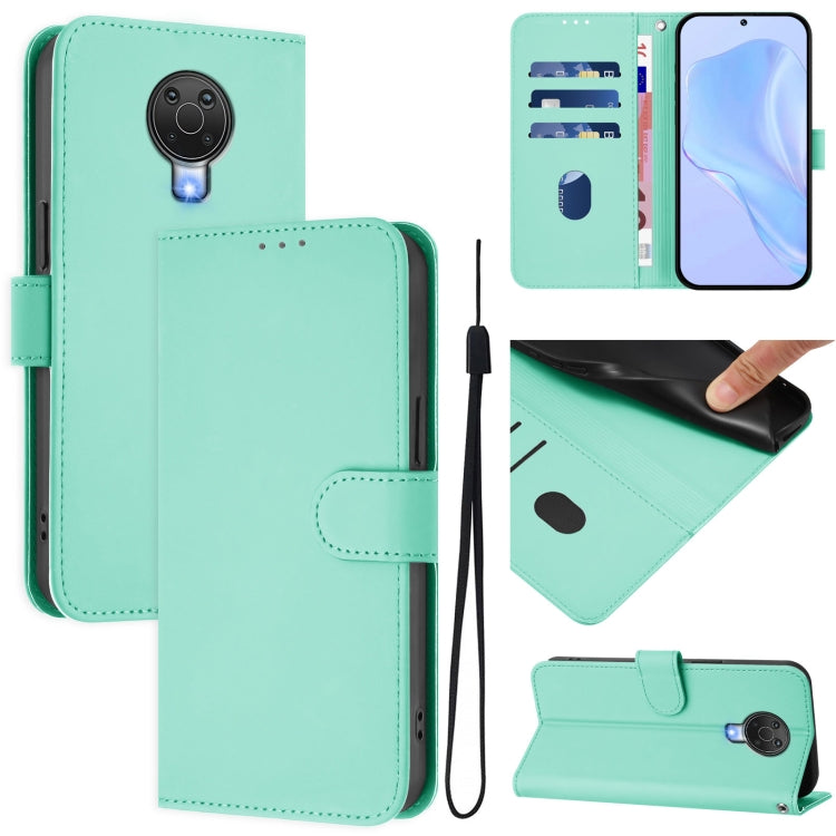 Skin Feel Solid Color Leather Phone Case with Lanyard, For Nokia 6.3 / G20 / G10