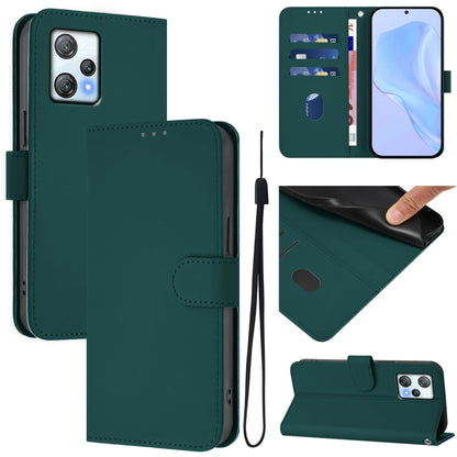 Skin Feel Solid Color Leather Phone Case with Lanyard, For Blackview A53