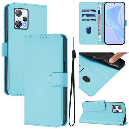 Skin Feel Solid Color Leather Phone Case with Lanyard, For Blackview A53