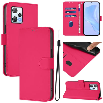 Skin Feel Solid Color Leather Phone Case with Lanyard, For Blackview A53