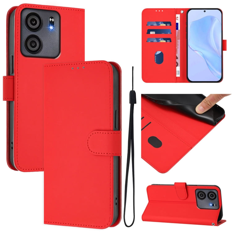 Skin Feel Solid Color Leather Phone Case with Lanyard, For BLU View 5, For BLU View Speed