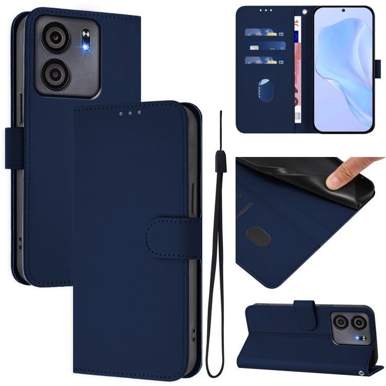 Skin Feel Solid Color Leather Phone Case with Lanyard, For BLU View 5, For BLU View Speed