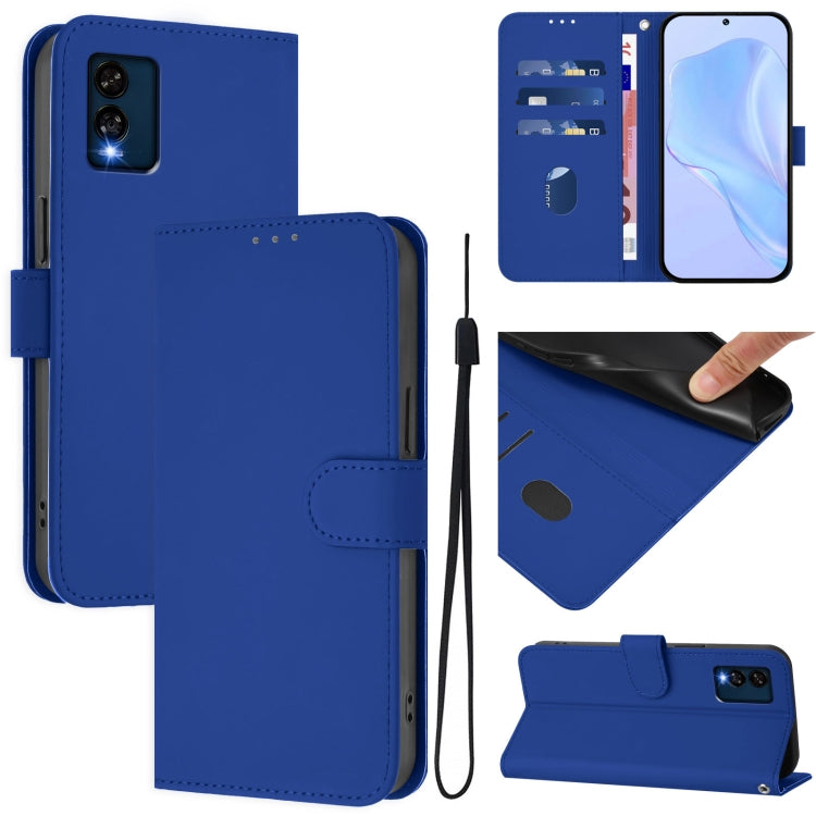 Skin Feel Solid Color Leather Phone Case with Lanyard, For BLU View 5, For BLU View Speed