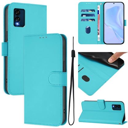 Skin Feel Solid Color Leather Phone Case with Lanyard, For BLU View 5, For BLU View Speed