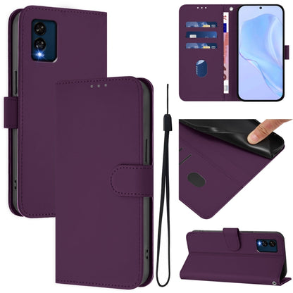 Skin Feel Solid Color Leather Phone Case with Lanyard, For BLU View 5, For BLU View Speed