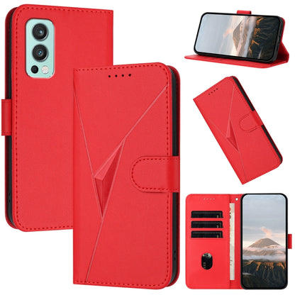 Triangle Pattern Buckle Clasp Leather Phone Case, For OnePlus Nord 2 5G, For OnePlus 9 Pro, For OnePlus 9