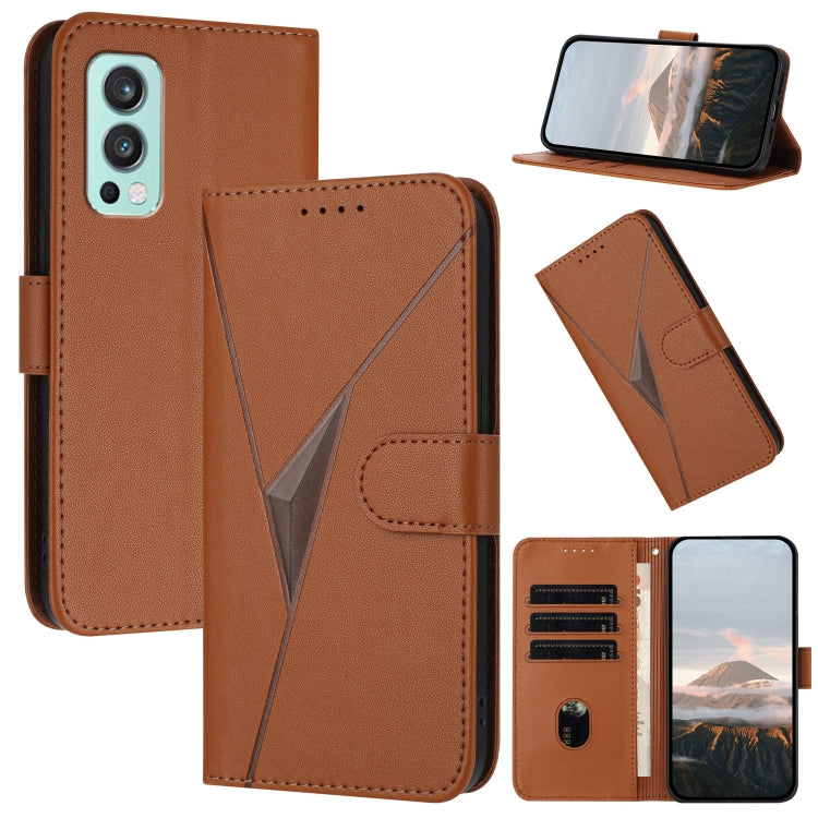 Triangle Pattern Buckle Clasp Leather Phone Case, For OnePlus Nord 2 5G, For OnePlus 9 Pro, For OnePlus 9
