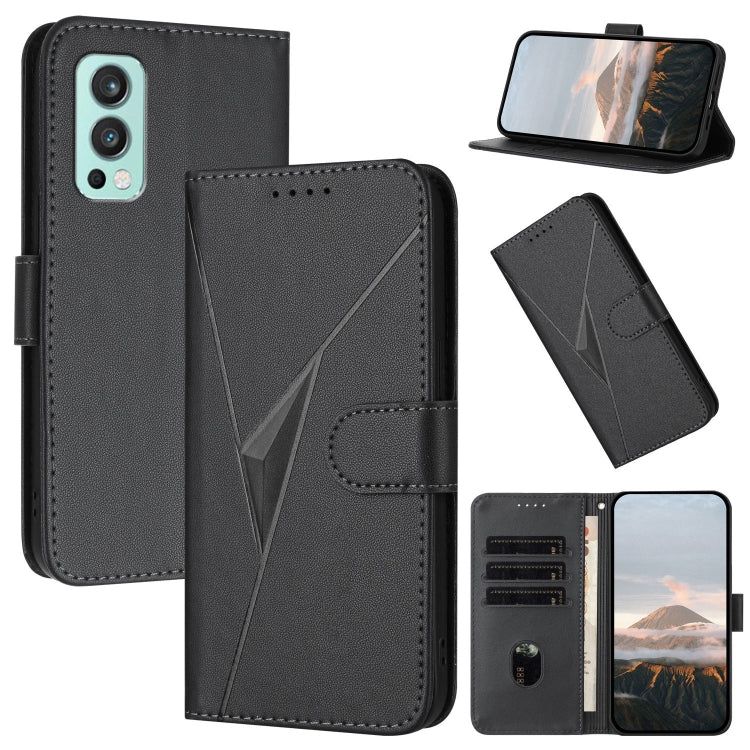 Triangle Pattern Buckle Clasp Leather Phone Case, For OnePlus Nord 2 5G, For OnePlus 9 Pro, For OnePlus 9