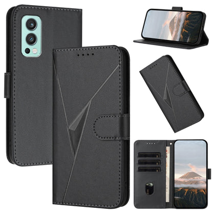 Triangle Pattern Buckle Clasp Leather Phone Case, For OnePlus Nord 2 5G, For OnePlus 9 Pro, For OnePlus 9