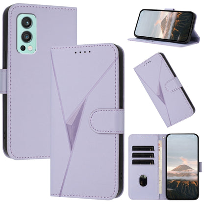 Triangle Pattern Buckle Clasp Leather Phone Case, For OnePlus Nord 2 5G, For OnePlus 9 Pro, For OnePlus 9