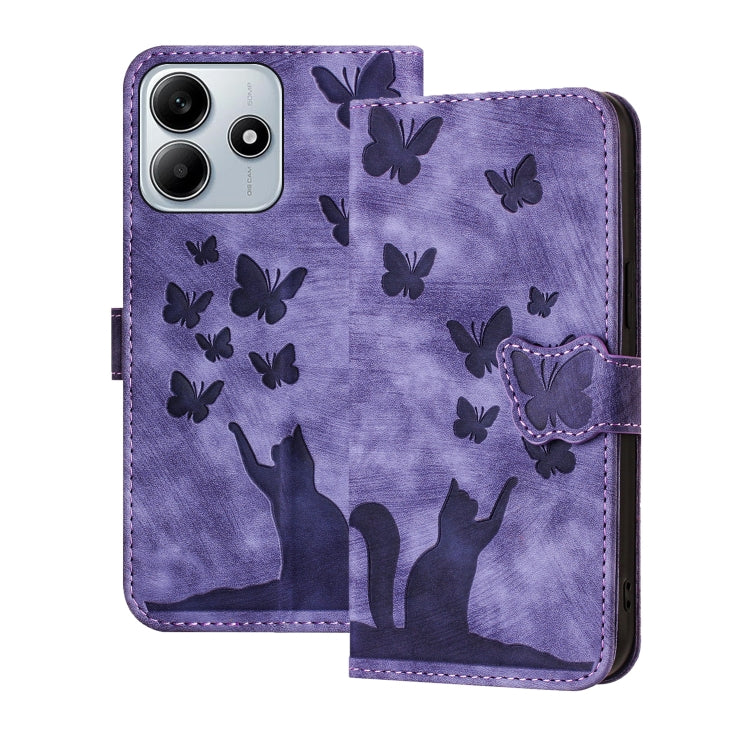 Butterfly Cat Embossing Flip Leather Phone Case, For Redmi Note 17 5G / 4G Global 169.7mm, For Redmi Note 17 Pro Max 5G Global 163.4mm, For Redmi Note 17 Pro 5G Global 163.5mm, For Redmi 17 5G / 4G Global 170mm, For Redmi Note 15 Pro+ 5G Global 163.3mm...
