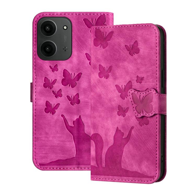 Butterfly Cat Embossing Flip Leather Phone Case, For Redmi Note 17 5G / 4G Global 169.7mm, For Redmi Note 17 Pro Max 5G Global 163.4mm, For Redmi Note 17 Pro 5G Global 163.5mm, For Redmi 17 5G / 4G Global 170mm, For Redmi Note 15 Pro+ 5G Global 163.3mm...