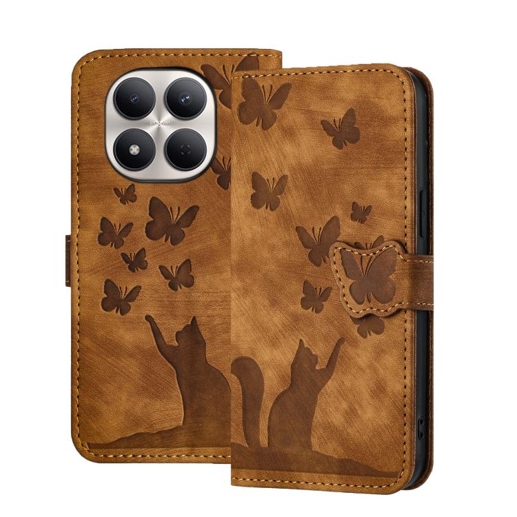 Butterfly Cat Embossing Flip Leather Phone Case, For Redmi Note 17 5G / 4G Global 169.7mm, For Redmi Note 17 Pro Max 5G Global 163.4mm, For Redmi Note 17 Pro 5G Global 163.5mm, For Redmi 17 5G / 4G Global 170mm, For Redmi Note 15 Pro+ 5G Global 163.3mm...