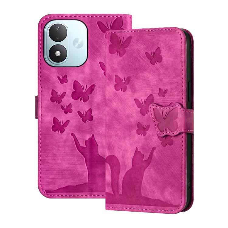 Butterfly Cat Embossing Flip Leather Phone Case, For Redmi Note 17 5G / 4G Global 169.7mm, For Redmi Note 17 Pro Max 5G Global 163.4mm, For Redmi Note 17 Pro 5G Global 163.5mm, For Redmi 17 5G / 4G Global 170mm, For Redmi Note 15 Pro+ 5G Global 163.3mm...
