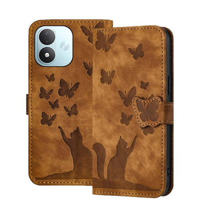 Butterfly Cat Embossing Flip Leather Phone Case, For Redmi Note 17 5G / 4G Global 169.7mm, For Redmi Note 17 Pro Max 5G Global 163.4mm, For Redmi Note 17 Pro 5G Global 163.5mm, For Redmi 17 5G / 4G Global 170mm, For Redmi Note 15 Pro+ 5G Global 163.3mm...