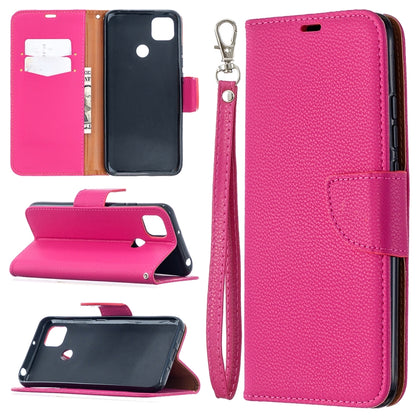 Rose pink flip PU leather wallet case with card slots and wrist lanyard strap