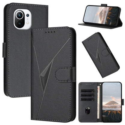 Triangle Pattern Buckle Clasp Leather Phone Case, For Xiaomi Mi 11 Pro, For Xiaomi Poco F3, For Xiaomi Mi 11