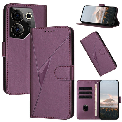 Triangle Pattern Buckle Clasp Leather Phone Case, For Tecno Spark 20, For Tecno Spark Go 2024, For Tecno Camon 20 Premier, For Tecno Camon 20 / Camon 20 Pro 4G, For Tecno Spark 10C, For Tecno Spark 10 4G, For Tecno Spark Go 2023, For Tecno Spark 10 Pro...