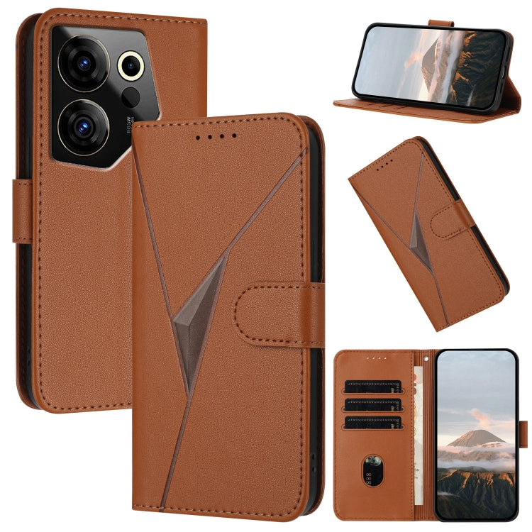 Triangle Pattern Buckle Clasp Leather Phone Case, For Tecno Spark 20, For Tecno Spark Go 2024, For Tecno Camon 20 Premier, For Tecno Camon 20 / Camon 20 Pro 4G, For Tecno Spark 10C, For Tecno Spark 10 4G, For Tecno Spark Go 2023, For Tecno Spark 10 Pro...