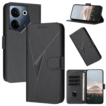 Triangle Pattern Buckle Clasp Leather Phone Case, For Tecno Spark 20, For Tecno Spark Go 2024, For Tecno Camon 20 Premier, For Tecno Camon 20 / Camon 20 Pro 4G, For Tecno Spark 10C, For Tecno Spark 10 4G, For Tecno Spark Go 2023, For Tecno Spark 10 Pro...