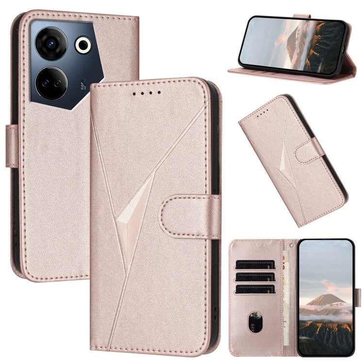 Triangle Pattern Buckle Clasp Leather Phone Case, For Tecno Spark 20, For Tecno Spark Go 2024, For Tecno Camon 20 Premier, For Tecno Camon 20 / Camon 20 Pro 4G, For Tecno Spark 10C, For Tecno Spark 10 4G, For Tecno Spark Go 2023, For Tecno Spark 10 Pro...