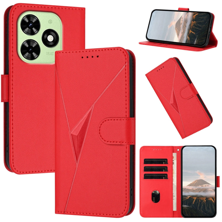 Triangle Pattern Buckle Clasp Leather Phone Case, For Tecno Spark 20, For Tecno Spark Go 2024, For Tecno Camon 20 Premier, For Tecno Camon 20 / Camon 20 Pro 4G, For Tecno Spark 10C, For Tecno Spark 10 4G, For Tecno Spark Go 2023, For Tecno Spark 10 Pro...