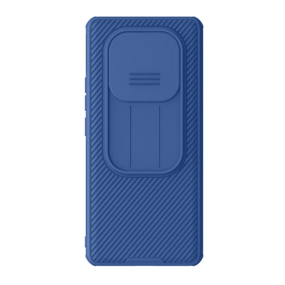 Blue rugged phone case back cover with protective camera panel outline