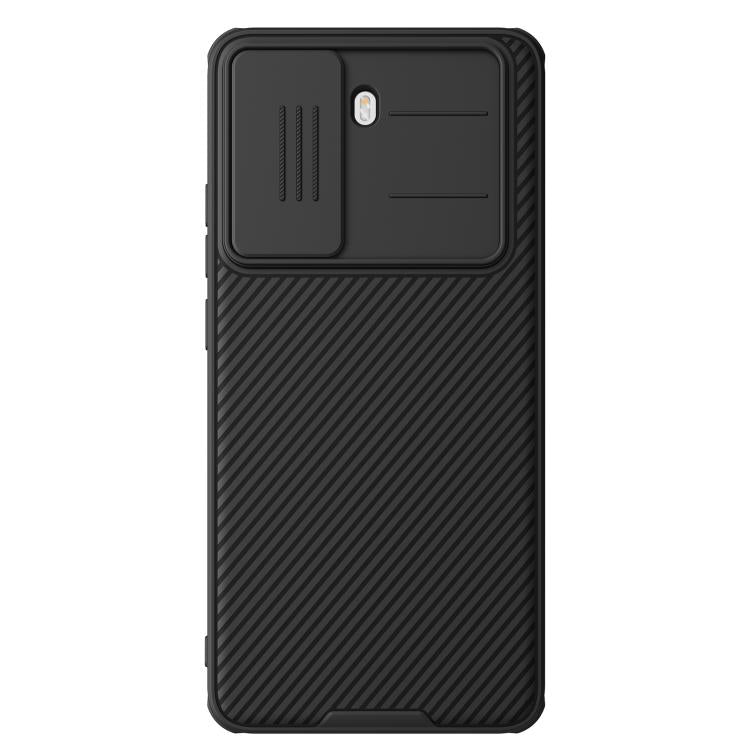 Black rugged phone case with back camera cutout and diagonal textured grip