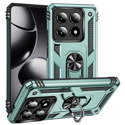 Shockproof TPU+PC phone case with holder, dark green rugged armor with camera cover