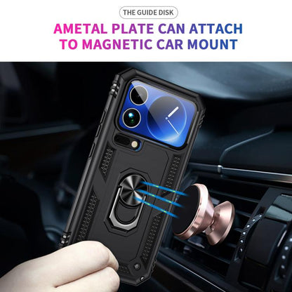 Shockproof TPU + PC phone case with ring kickstand, compatible with magnetic mount.