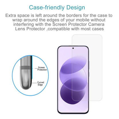 Case-friendly curved-edge tempered glass screen protector with border clearance