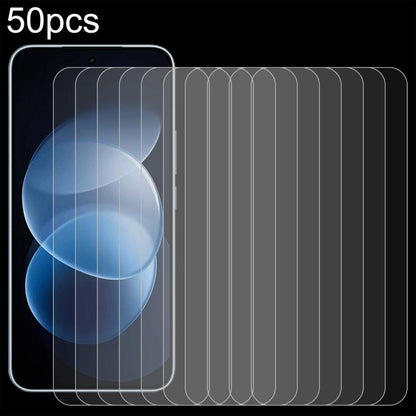 Curved-edge 2.5D tempered glass screen protector set, 50-pack sheets