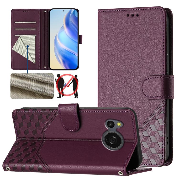 Burgundy embossed leather flip phone case with stand and card slots