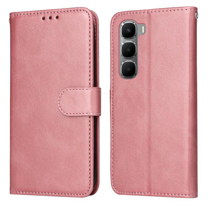 Rose pink flip leather phone case with folio flap and magnetic strap, camera cutouts