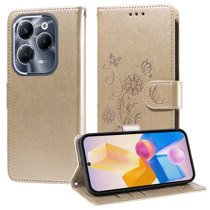 Beige leather phone case, embossed butterfly-flower design, flip cover with card slot