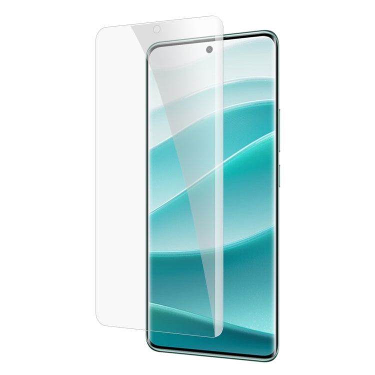 Curved full-screen tempered glass screen protector for a smartphone, clear and glossy