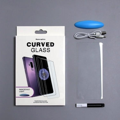 Retail box set for curved glass screen protector with cleaning tools and cable