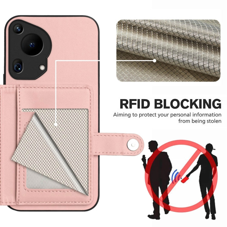 Pink phone case with card holder and interior mesh pocket