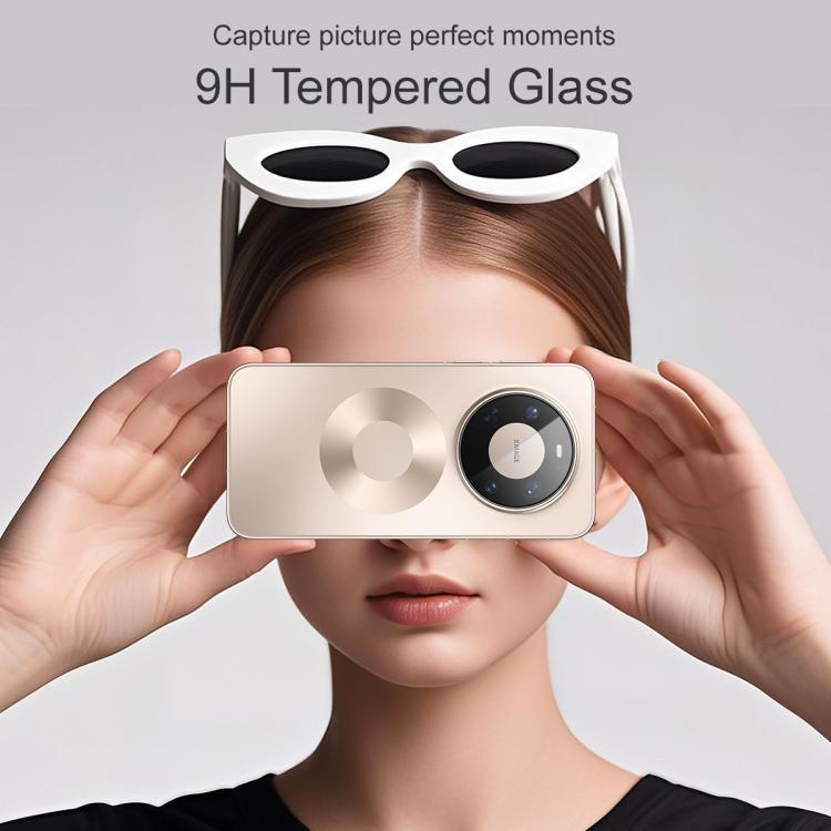 imak HD glass rear camera lens film with circular cutout shown on phone back