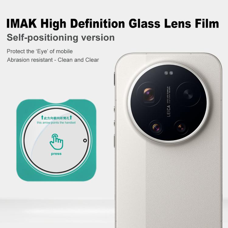 Self-positioning rear camera lens glass film kit with alignment tray