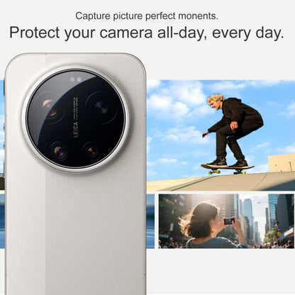Self-positioning glass rear camera lens film installed on a phone camera module