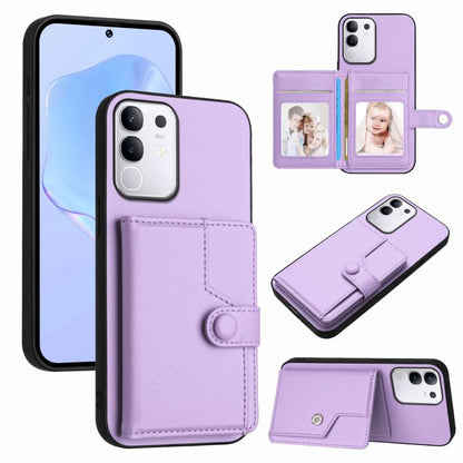Button Card Bag RFID Anti-theft Phone Case, For vivo X200s, For vivo Y29 4G / T4x / Y300t, For vivo V50 / V50e, For vivo X200 Ultra, For vivo V50 Lite 4G, For vivo Y39 5G / Y300i, For vivo Y200