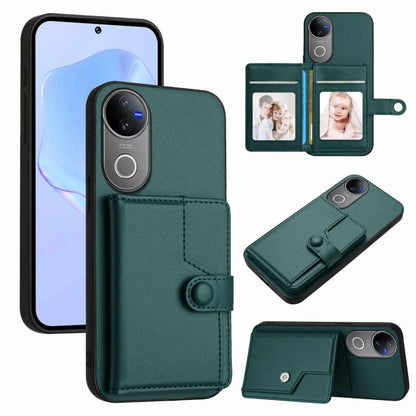 Button Card Bag RFID Anti-theft Phone Case, For vivo X200s, For vivo Y29 4G / T4x / Y300t, For vivo V50 / V50e, For vivo X200 Ultra, For vivo V50 Lite 4G, For vivo Y39 5G / Y300i, For vivo Y200