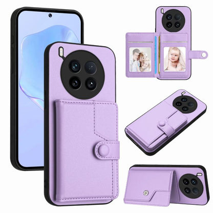 Button Card Bag RFID Anti-theft Phone Case, For vivo X200s, For vivo Y29 4G / T4x / Y300t, For vivo V50 / V50e, For vivo X200 Ultra, For vivo V50 Lite 4G, For vivo Y39 5G / Y300i, For vivo Y200