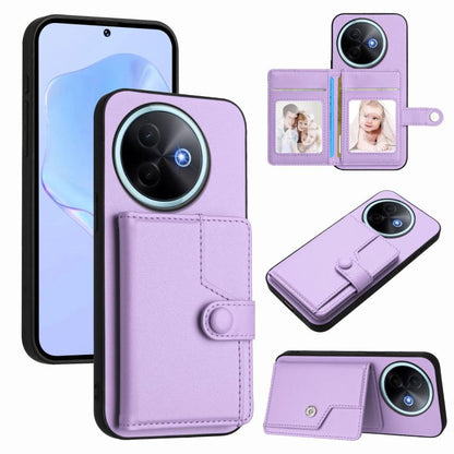 Button Card Bag RFID Anti-theft Phone Case, For vivo X200s, For vivo Y29 4G / T4x / Y300t, For vivo V50 / V50e, For vivo X200 Ultra, For vivo V50 Lite 4G, For vivo Y39 5G / Y300i, For vivo Y200