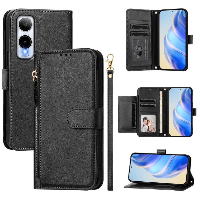 Multi-Card Slots Zipper Wallet Leather Phone Case, For Cricket Icon Plus 2026 / Icon 7 5G, For Cricket Icon 6