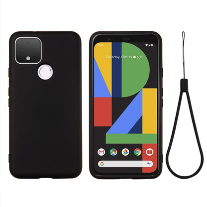 Black liquid silicone shockproof phone case with full coverage, camera cutout, and strap