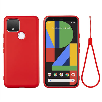 Red liquid silicone shockproof phone case with full coverage, camera cutout, and strap