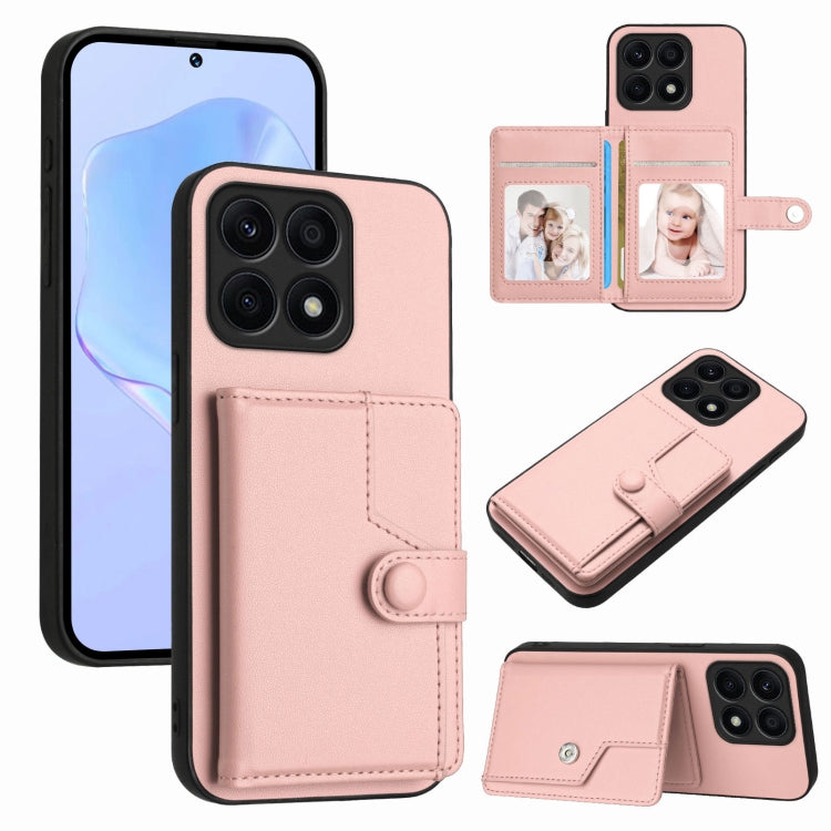 Button Card Bag RFID Anti-theft Phone Case, For Honor X8a, For Honor X9a / Magic5 Lite