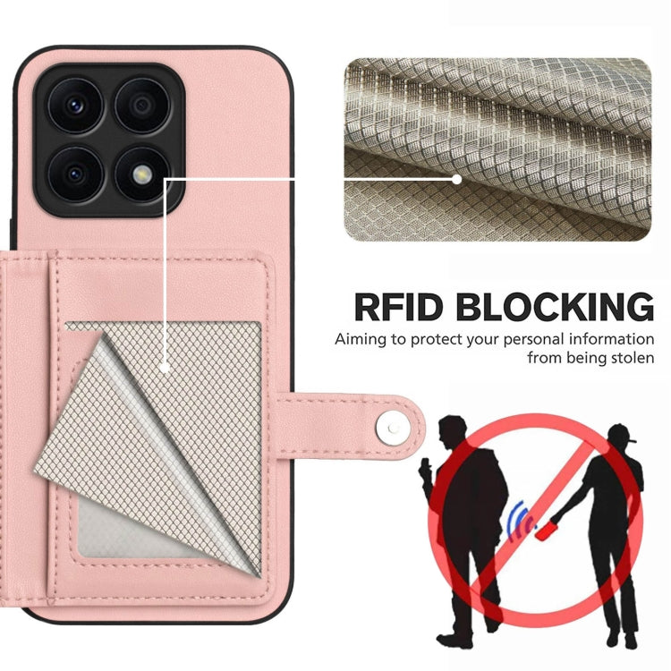 Button Card Bag RFID Anti-theft Phone Case, For Honor X8a, For Honor X9a / Magic5 Lite
